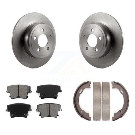 Rear Disc Rotors Semi-Metallic Pads And Parking Shoes Kit For Dodge Chrysler 300 Charger K8S-104582