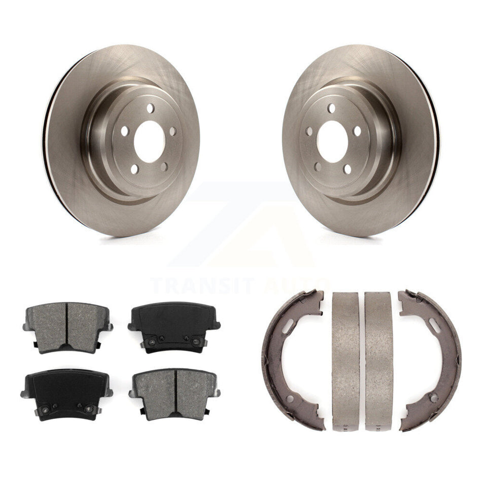 Rear Disc Rotors Semi-Metallic Pads And Parking Brake Shoes Kit For Dodge Charger Magnum K8S-104584