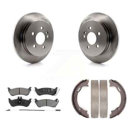 Rear Disc Rotors Semi-Metallic Pads Parking Shoes Kit For Mercedes-Benz ML320 ML350 ML430 K8S-104589