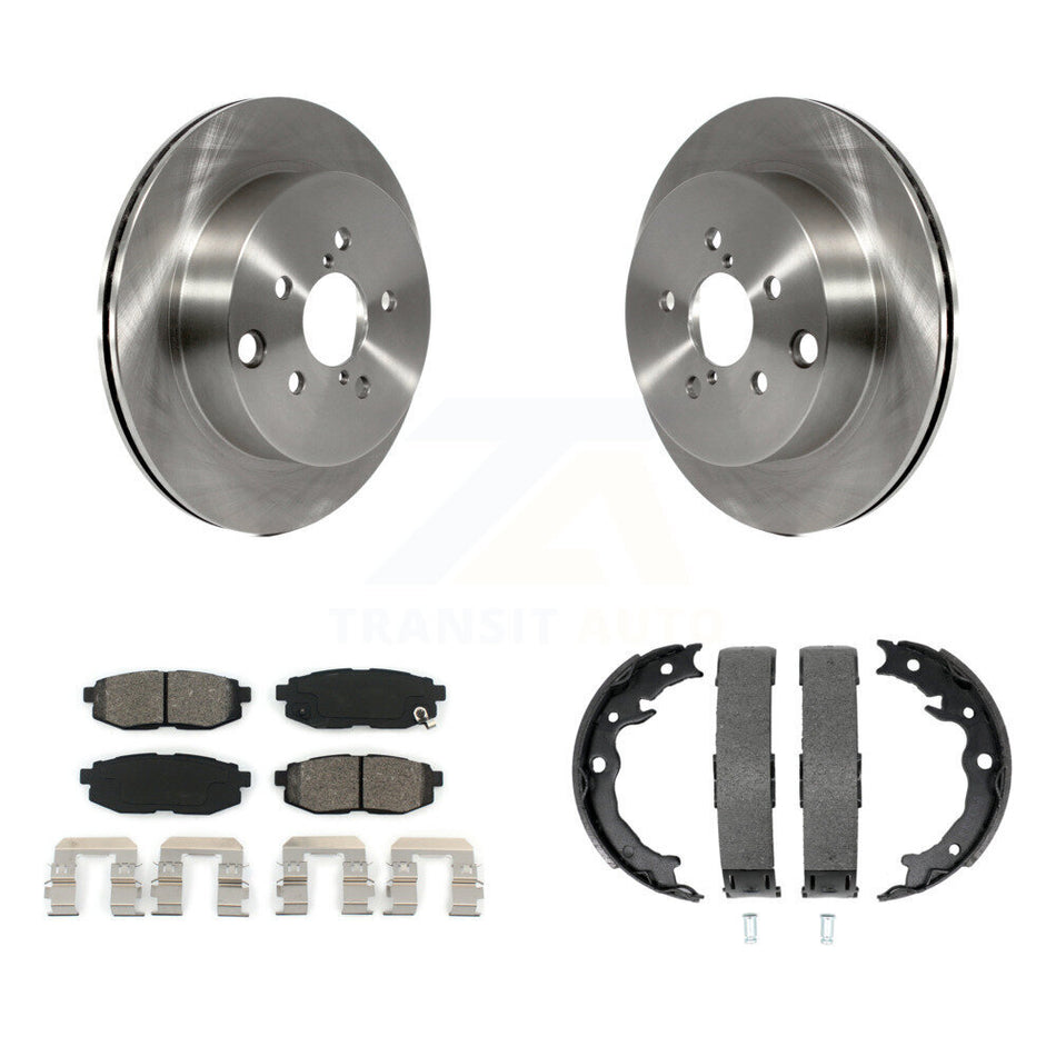 Rear Disc Rotors Semi-Metallic Pads Parking Shoes Kit For 2014-2018 Subaru Forester 2.0L K8S-104594