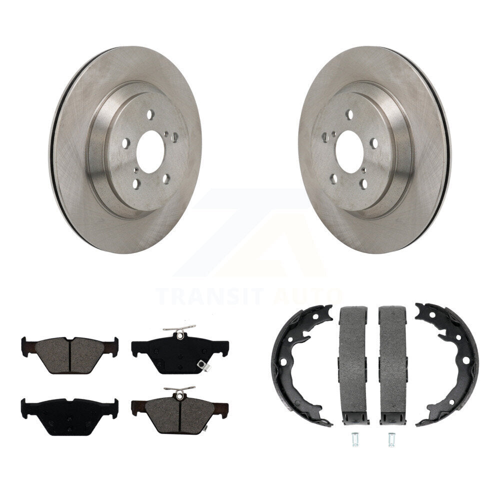 Rear Disc Rotors Semi-Metallic Pads And Parking Brake Shoes Kit For Subaru Crosstrek K8S-104596