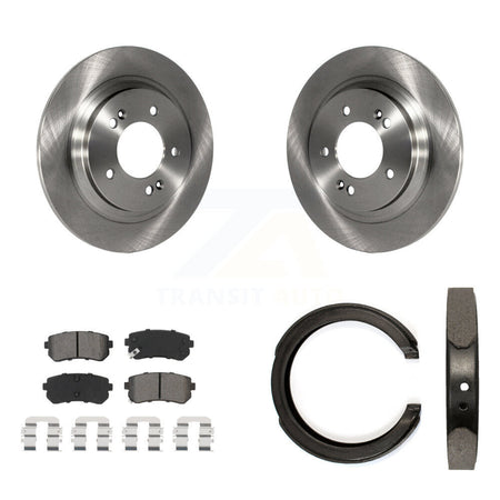 Rear Disc Rotors Semi-Metallic Pads And Parking Brake Shoes Kit For Kia Optima K8S-104608