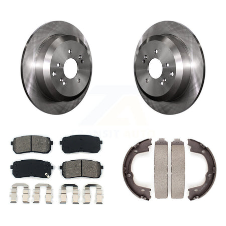 Rear Disc Rotors Semi-Metallic Pads And Parking Shoes Kit For 2007-2012 Hyundai Veracruz K8S-104614