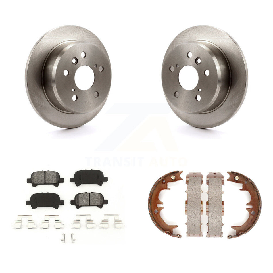 Rear Disc Rotors Semi-Metallic Pads And Parking Shoes Kit For Toyota Camry Solara Avalon K8S-104622