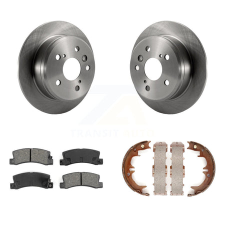 Rear Disc Rotors Semi-Metallic Pads Parking Shoes Kit For Toyota Camry Solara Lexus ES300 K8S-104624
