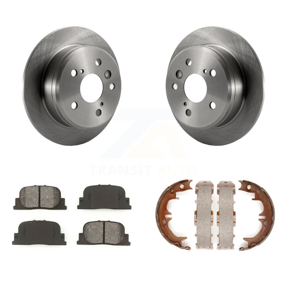 Rear Disc Rotors Semi-Metallic Pads Parking Brake Shoes Kit For Toyota Camry Lexus ES300 K8S-104625