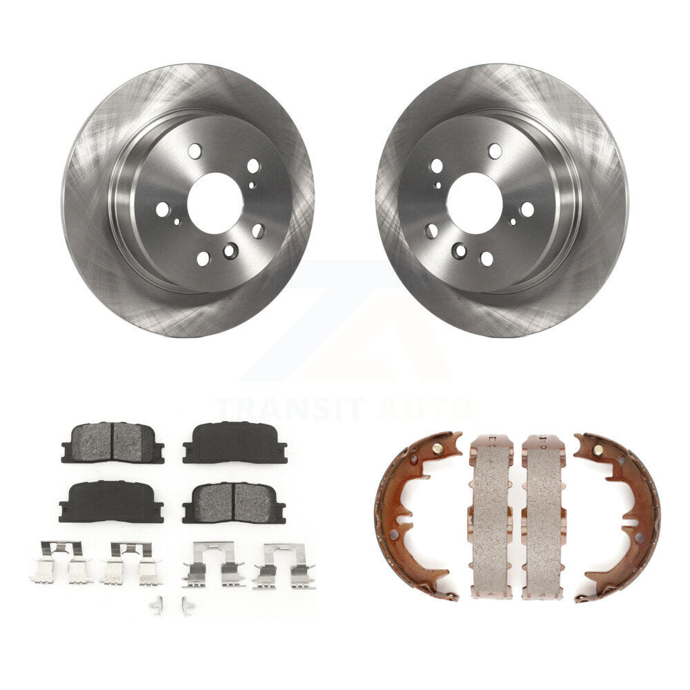 Rear Disc Rotors Semi-Metallic Pads Parking Shoes Kit For 2001-2003 Toyota Highlander AWD K8S-104627
