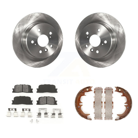 Rear Disc Rotors Semi-Metallic Pads Parking Shoes Kit For 2001-2003 Toyota Highlander AWD K8S-104627