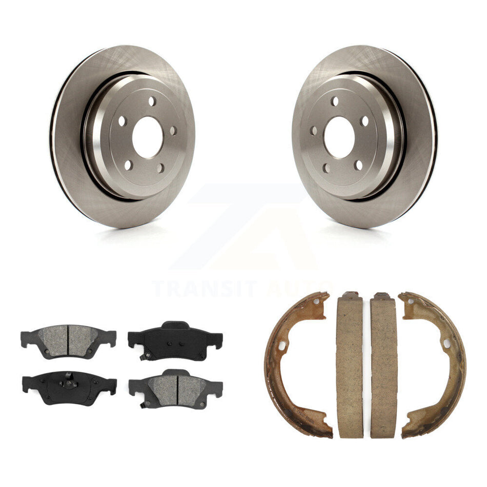 Rear Disc Rotors Semi-Metallic Pads & Parking Shoes Kit For Jeep Grand Cherokee Dodge WK K8S-104630