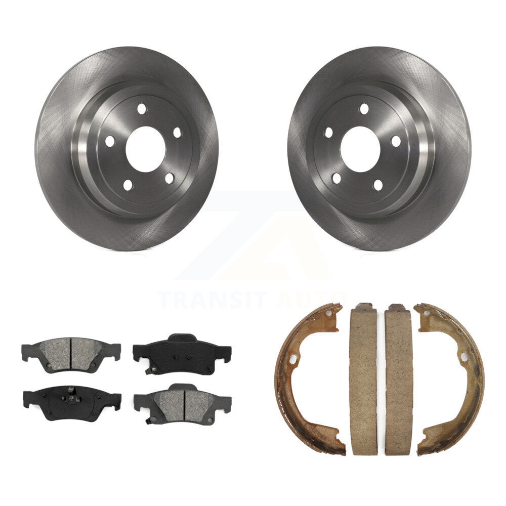 Rear Disc Rotors Semi-Metallic Pads Parking Brake Shoes Kit For Dodge Durango Jeep Grand K8S-104631