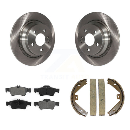 Rear Disc Rotors Semi-Metallic Pads & Parking Brake Shoes Kit For Mercedes-Benz E250 E350 K8S-104637