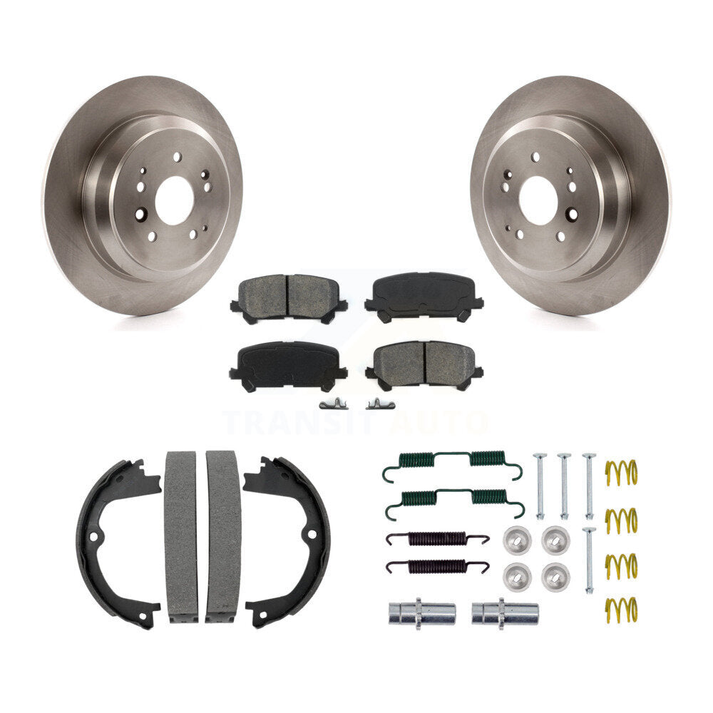 Rear Disc Rotors Semi-Metallic Pads Parking Shoes & Hardware Kit For 2014-2016 Acura MDX K8S-104640