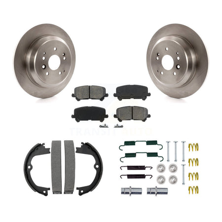 Rear Disc Rotors Semi-Metallic Pads Parking Shoes & Hardware Kit For 2014-2016 Acura MDX K8S-104640