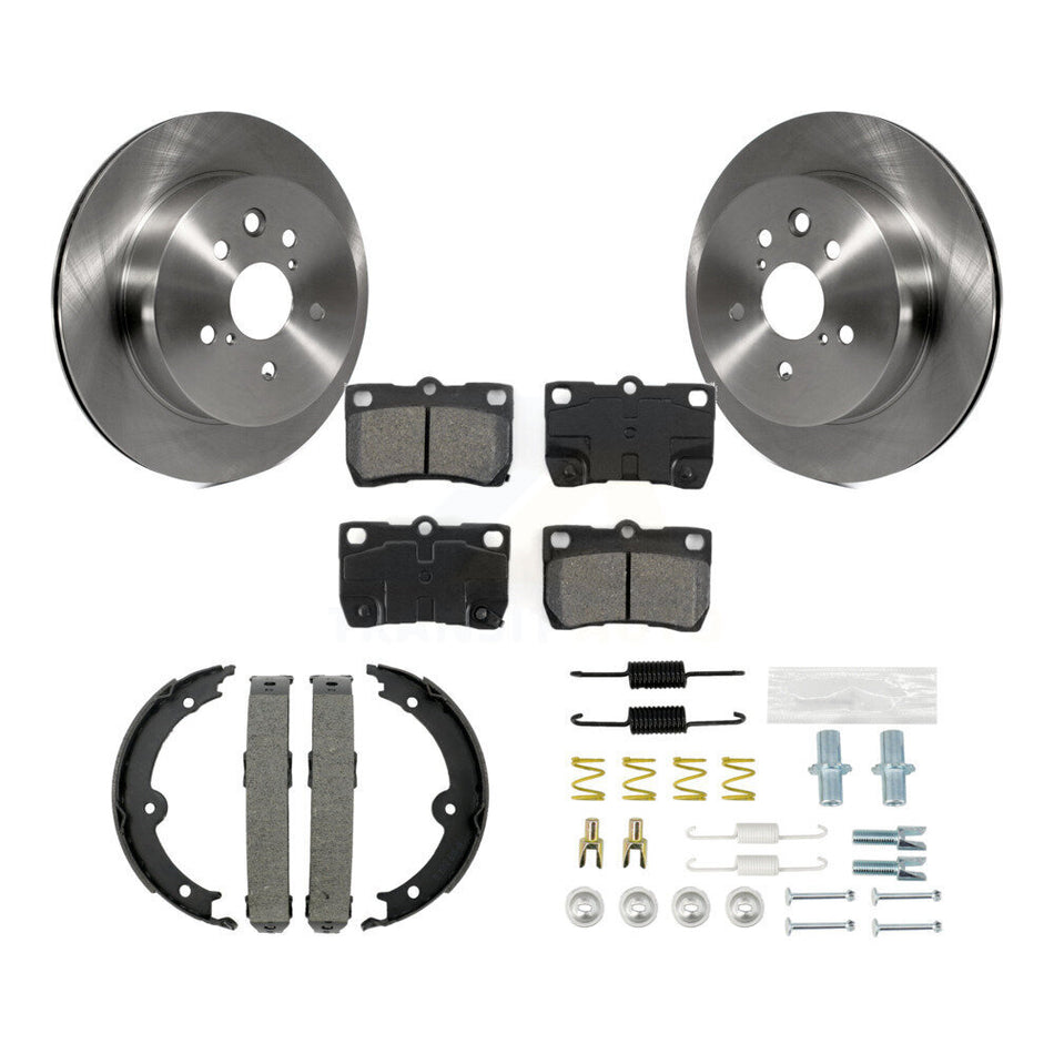 Rear Disc Rotors Semi-Metallic Pads Parking Shoes And Hardware Kit For Lexus IS250 IS350 K8S-104656