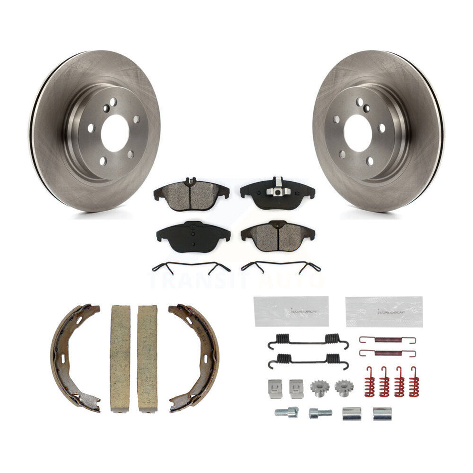 Rear Disc Rotors Semi-Metallic Pads Parking Shoes And Hardware Kit For Mercedes-Benz C300 K8S-104664
