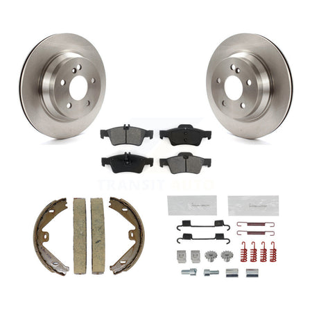 Rear Disc Rotors Semi-Metallic Pads Parking Shoes And Hardware Kit For Mercedes-Benz E350 K8S-104665