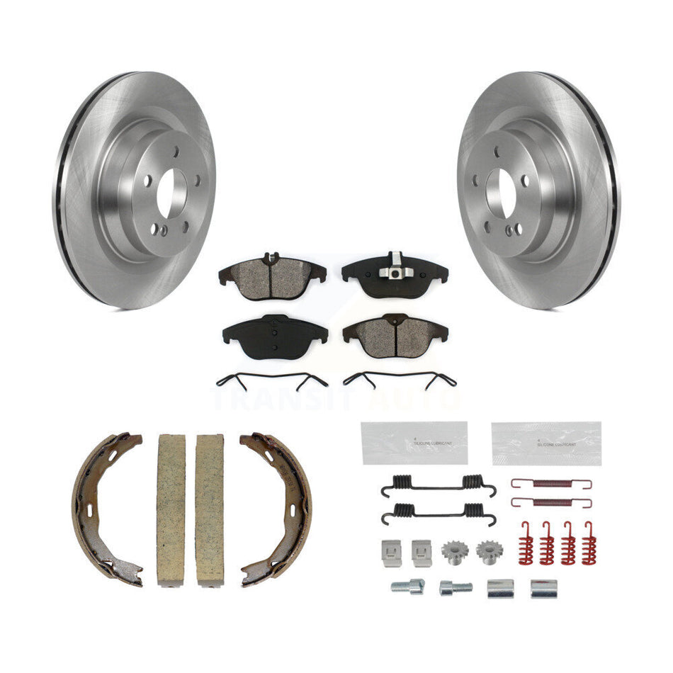 Rear Disc Rotors Semi-Metallic Pads Parking Shoes And Hardware Kit For Mercedes-Benz E550 K8S-104666