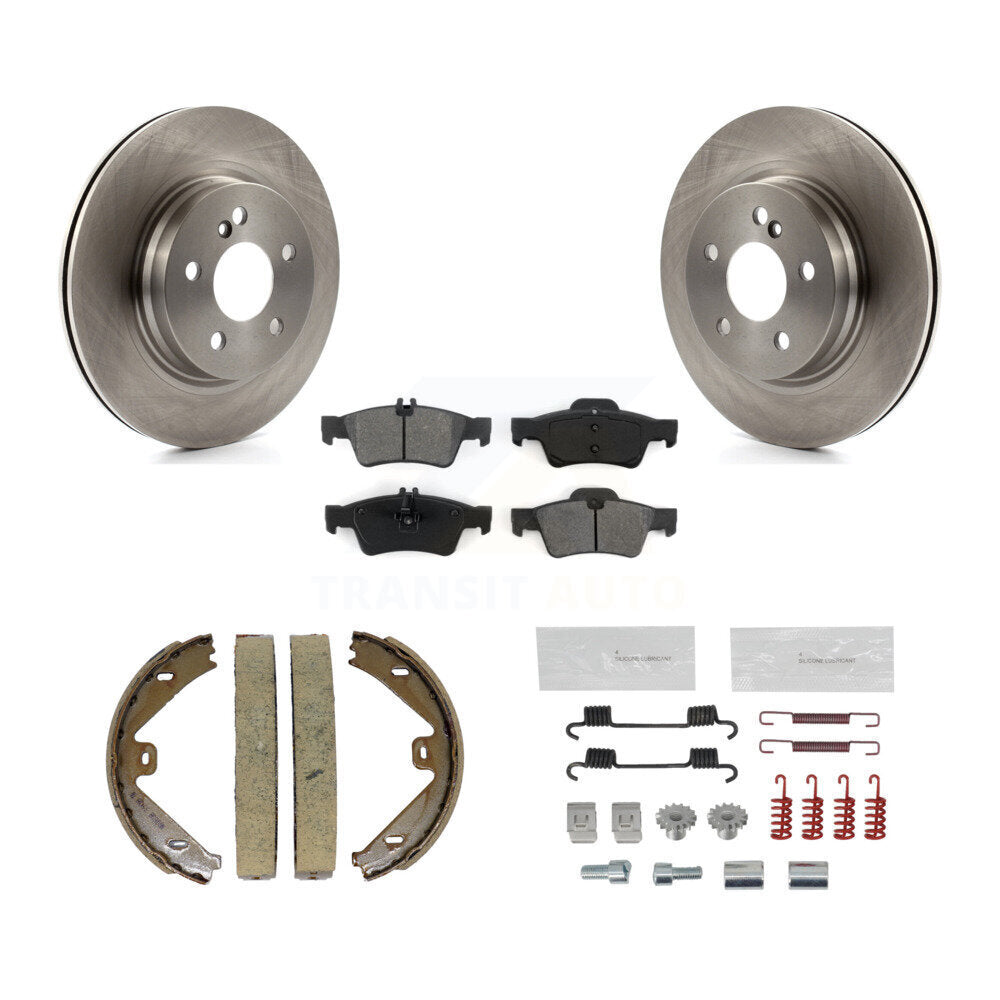Rear Disc Rotors Semi-Metallic Pads Parking Shoes And Hardware Kit For Mercedes-Benz E550 K8S-104667