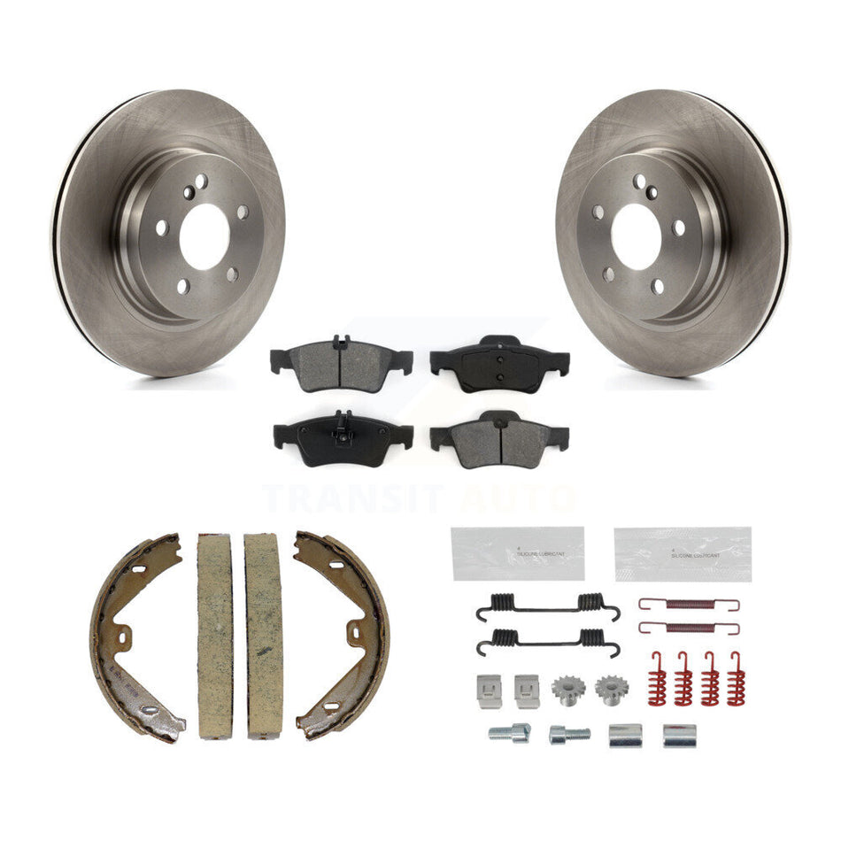 Rear Disc Rotors Semi-Metallic Pads Parking Shoes And Hardware Kit For Mercedes-Benz E550 K8S-104667