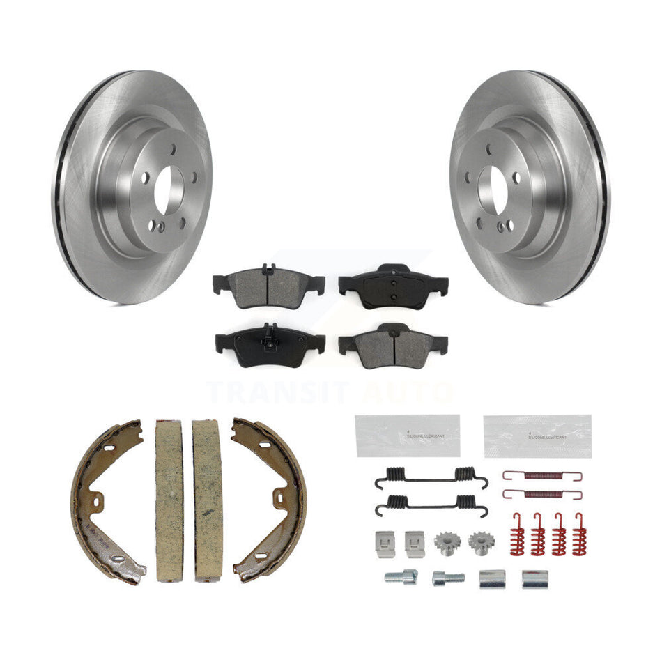 Rear Disc Rotors Semi-Metallic Pads Parking Shoes And Hardware Kit For Mercedes-Benz E550 K8S-104668
