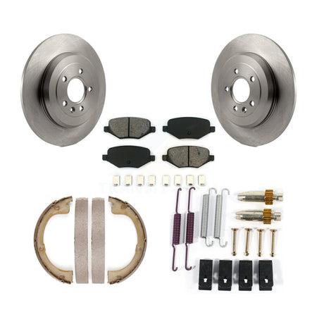 Rear Disc Rotors Semi-Metallic Pads Parking Brake Shoes And Hardware Kit For Lincoln MKT K8S-104674