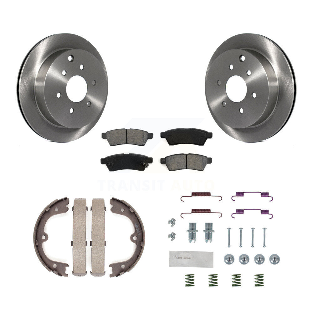 Rear Disc Rotors Semi-Metallic Pads Parking Shoes Hardware Kit For Nissan Frontier Xterra K8S-104711