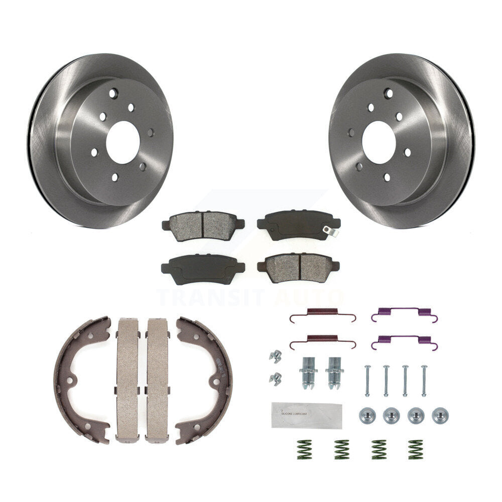 Rear Disc Rotors Semi-Metallic Pads Parking Shoes & Hardware Kit For 06-07 Nissan Xterra K8S-104713