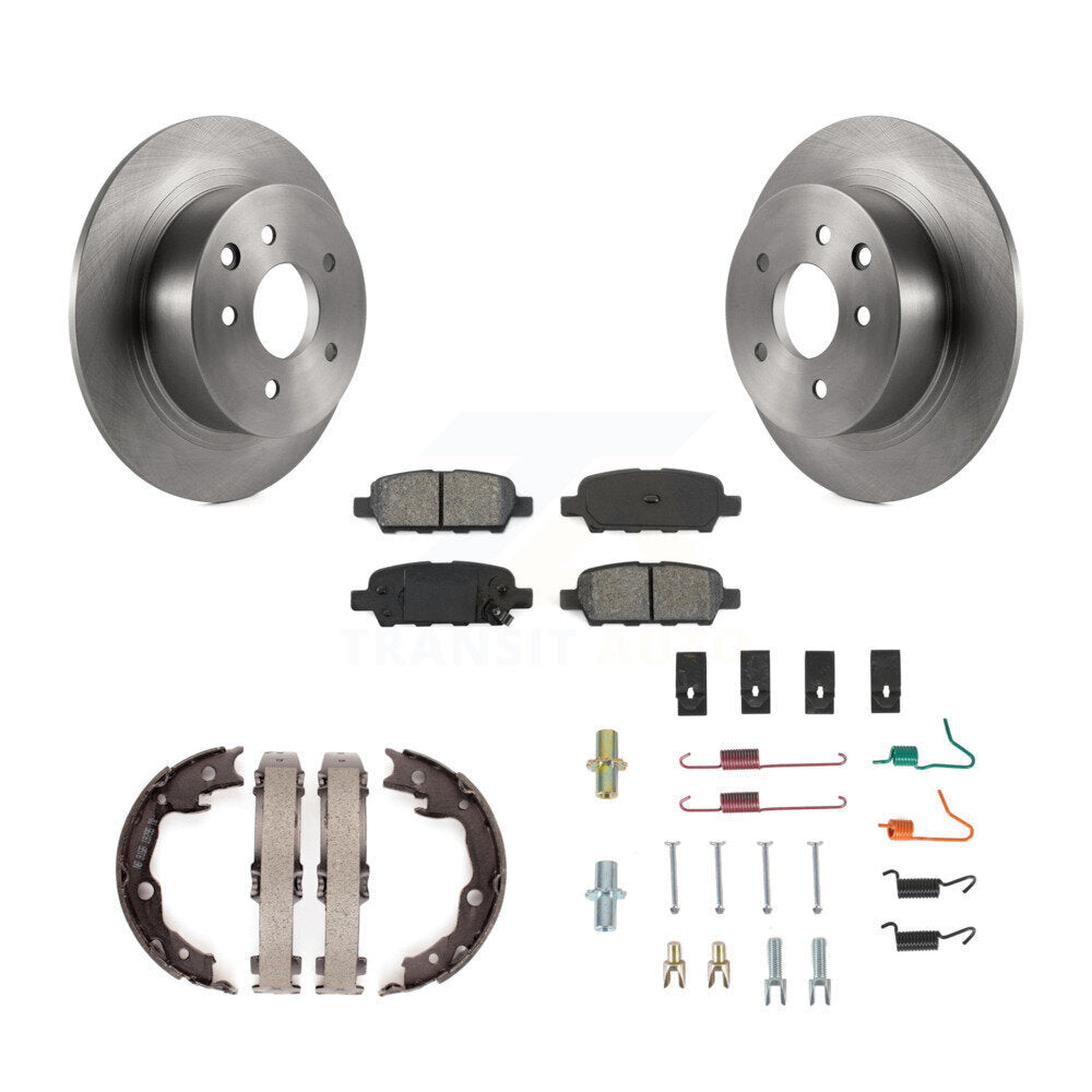 Rear Disc Rotors Semi-Metallic Pads Parking Shoes And Hardware Kit For Nissan Sentra Juke K8S-104718