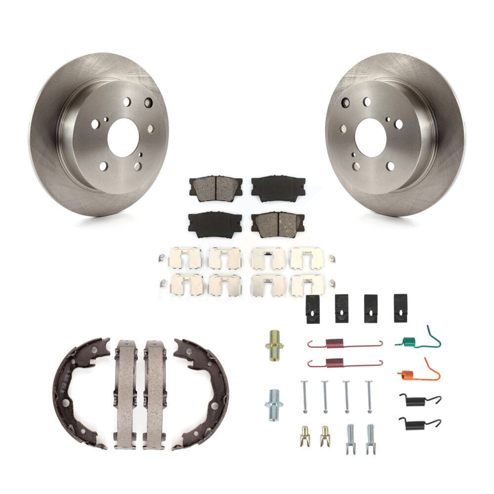 Rear Disc Rotors Semi-Metallic Pads Parking Shoes Hardware Kit For Toyota Matrix Pontiac K8S-104721