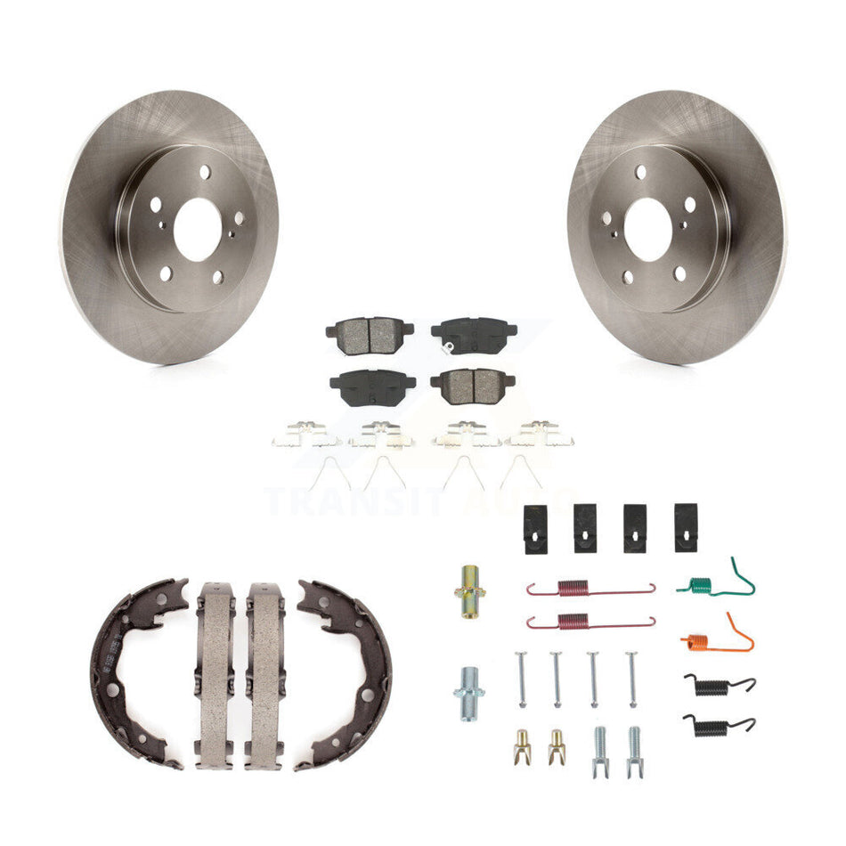 Rear Disc Rotors Semi-Metallic Pads Parking Shoes Hardware Kit For Toyota Matrix Pontiac K8S-104722