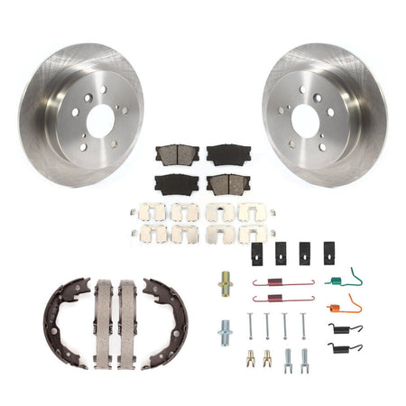 Rear Disc Rotors Semi-Metallic Pads Parking Brake Shoes And Hardware Kit For Toyota Camry K8S-104724