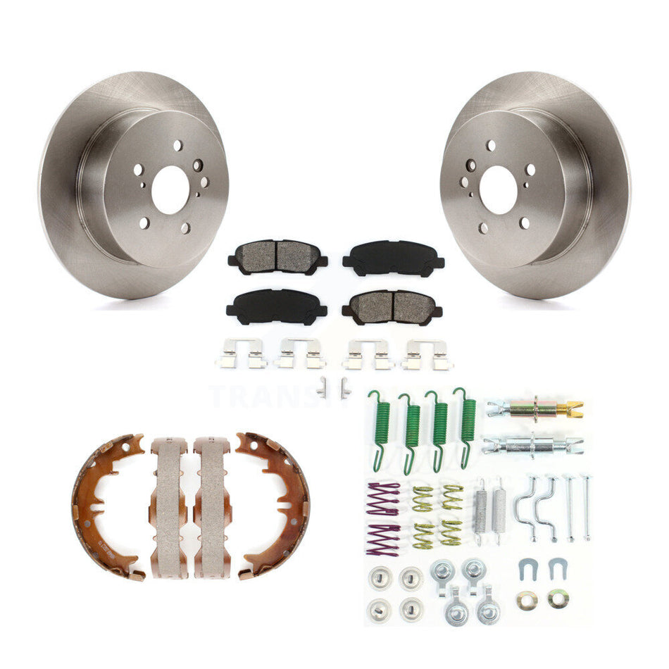 Rear Disc Rotors Semi-Metallic Pads Parking Shoes And Hardware Kit For Toyota Highlander K8S-104732