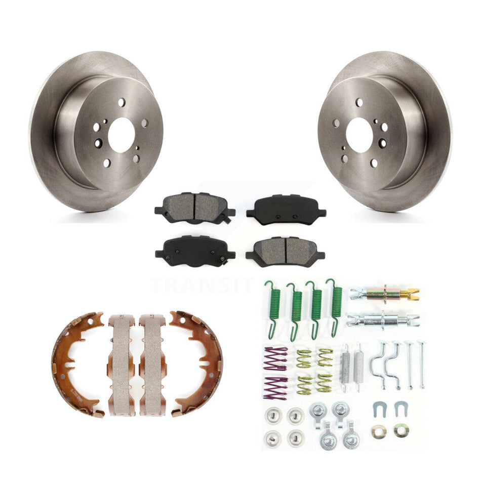 Rear Disc Rotors Semi-Metallic Pads Parking Shoes Hardware Kit For 2009-2016 Toyota Venza K8S-104733