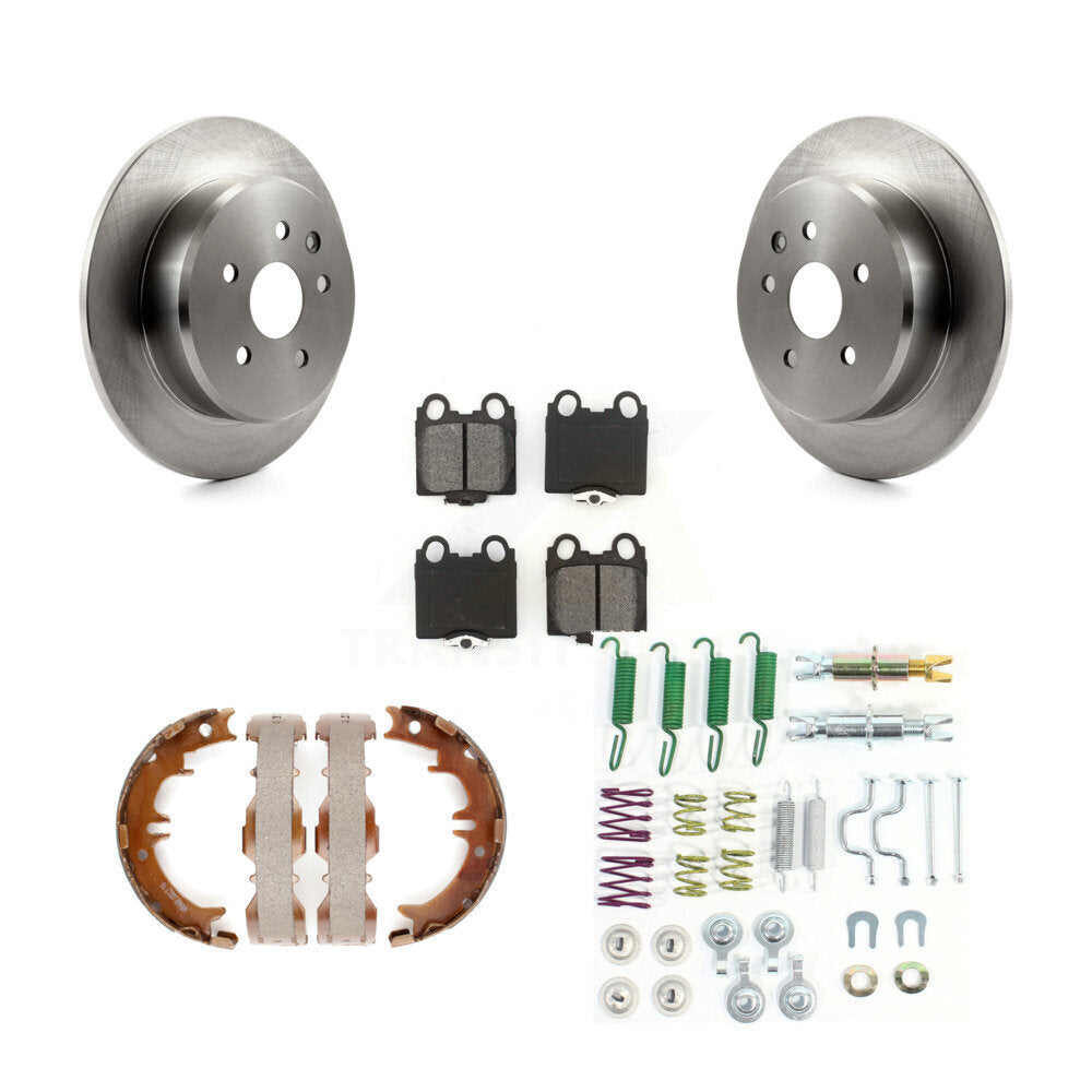 Rear Disc Rotors Semi-Metallic Pads Parking Shoes And Hardware Kit For Lexus SC430 IS300 K8S-104734