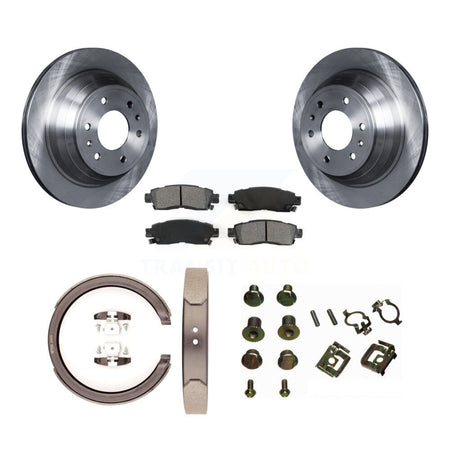 Rear Disc Rotors Semi-Metallic Pads Parking Shoes Hardware Kit For Chevrolet GMC Envoy XL K8S-104757
