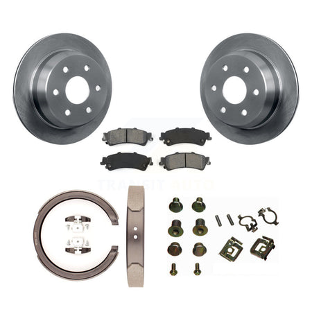 Rear Disc Rotors Semi-Metallic Pads Parking Shoes And Hardware Kit For Chevrolet GMC 1500 K8S-104759