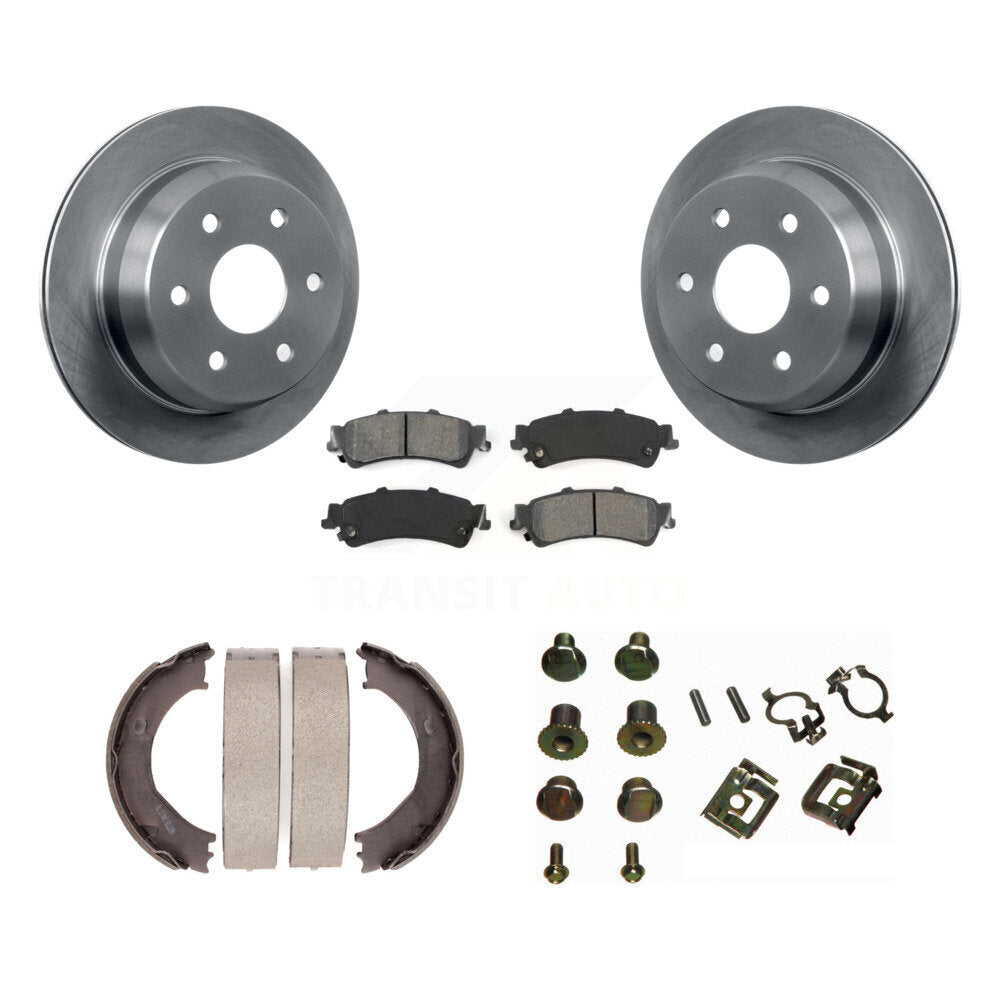 Rear Disc Rotors Semi-Metallic Pads Parking Shoes & Hardware Kit For Chevrolet Silverado K8S-104773