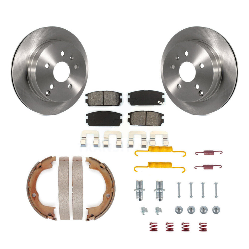 Rear Disc Rotors Semi-Metallic Pads Parking Shoes Hardware Kit For Chevrolet Equinox GMC K8S-104784