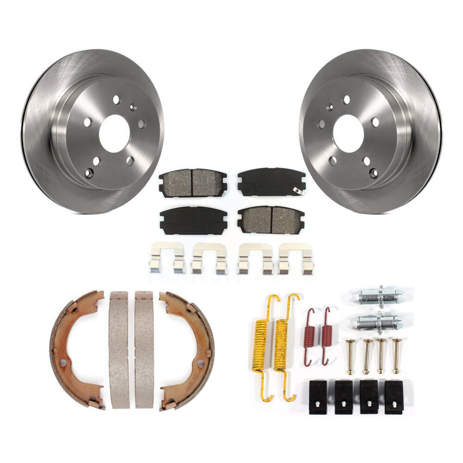 Rear Disc Rotors Semi-Metallic Pads Parking Shoes Hardware Kit For Chevrolet Equinox GMC K8S-104785