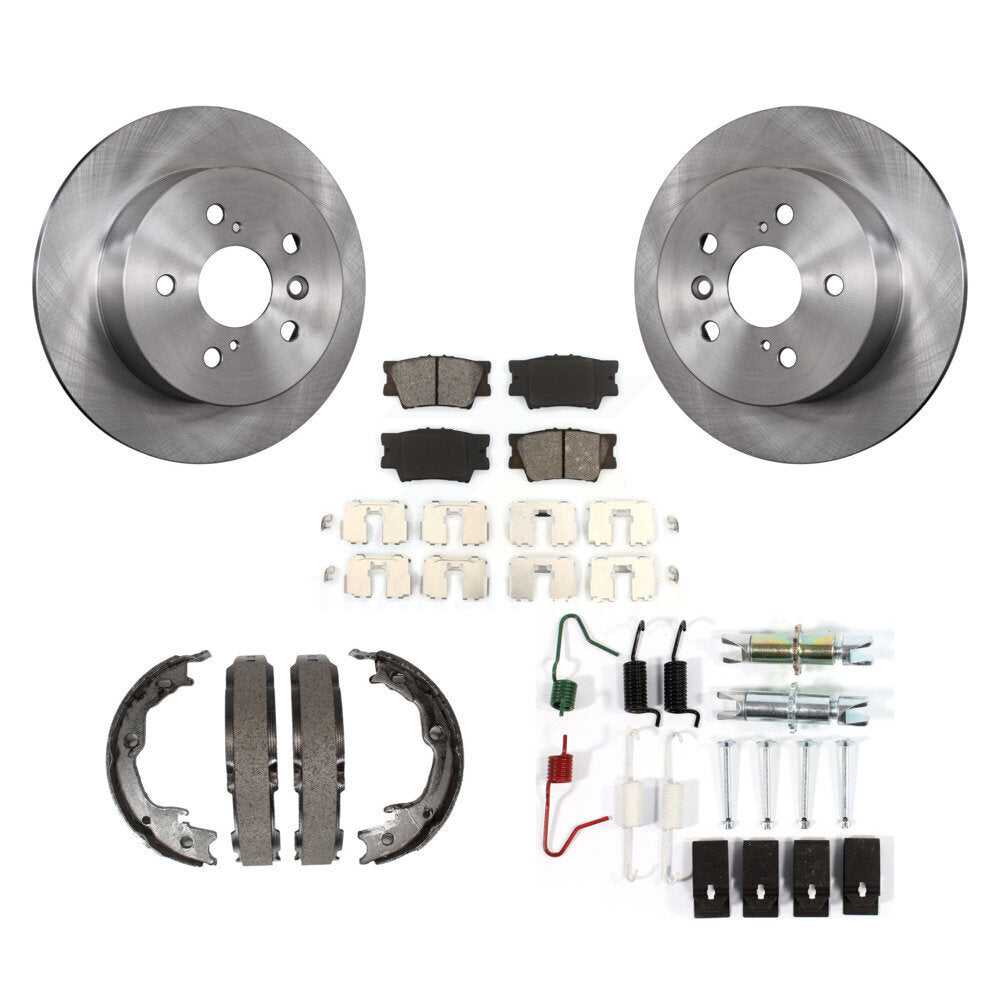 Rear Disc Rotors Semi-Metallic Pads Parking Shoes And Hardware Kit For Toyota Camry Lexus K8S-104818