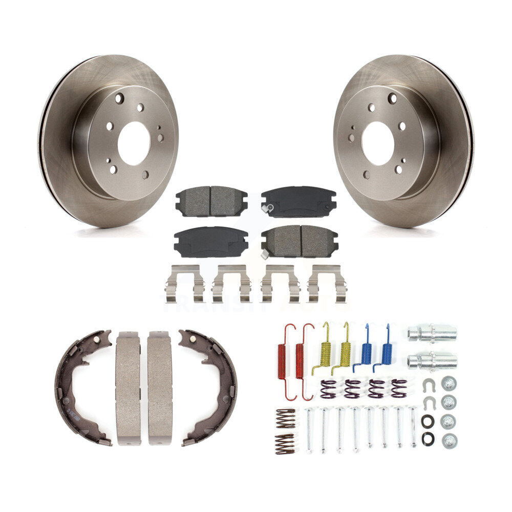 Rear Disc Rotors Semi-Metallic Pads Parking Shoes And Hardware Kit For Mitsubishi Eclipse K8S-104820