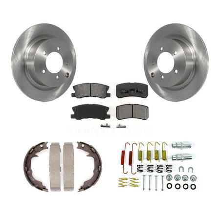 Rear Disc Rotors Semi-Metallic Pads Parking Shoes Hardware Kit For Jeep Patriot Chrysler K8S-104823