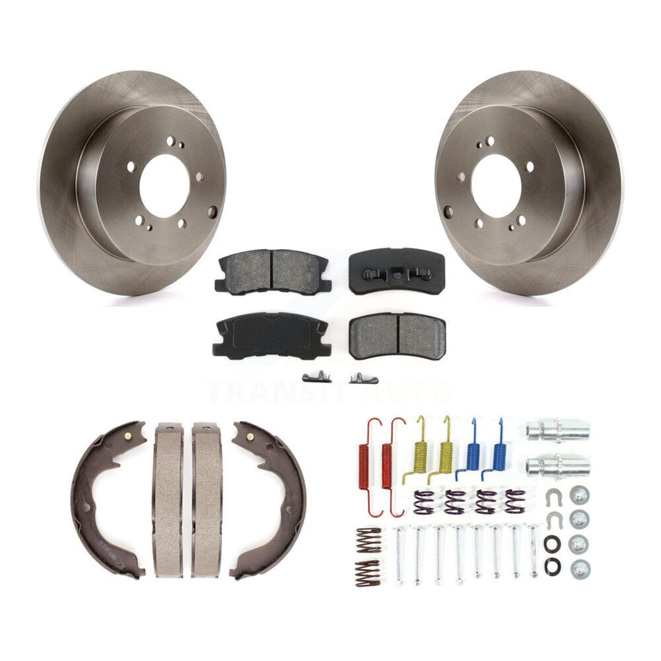 Rear Disc Rotors Semi-Metallic Pads Parking Shoes And Hardware Kit For Mitsubishi Lancer K8S-104824