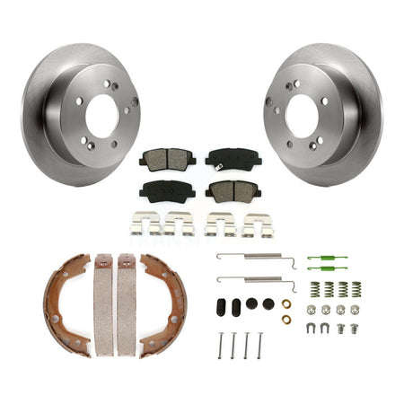 Rear Disc Rotors Semi-Metallic Pads Parking Shoes & Hardware Kit For Hyundai Sonata 2.4L K8S-104846