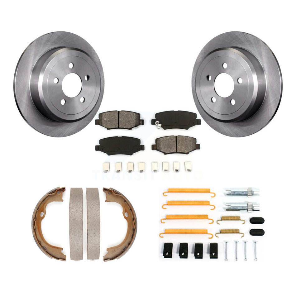 Rear Disc Rotors Semi-Metallic Pads Parking Shoes And Hardware Kit For Jeep Liberty Dodge K8S-104847