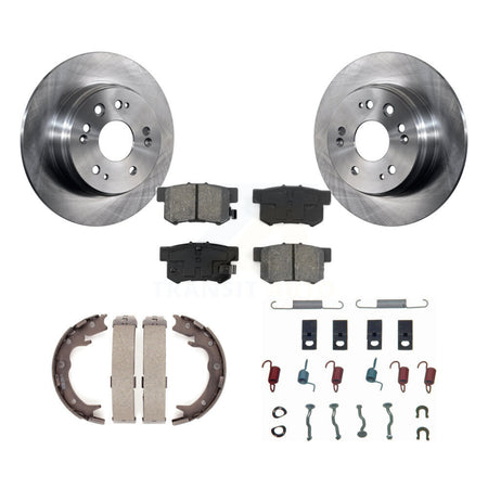 Rear Disc Rotors Semi-Metallic Pads Parking Shoes & Hardware Kit For 2002-2004 Honda CR-V K8S-104850