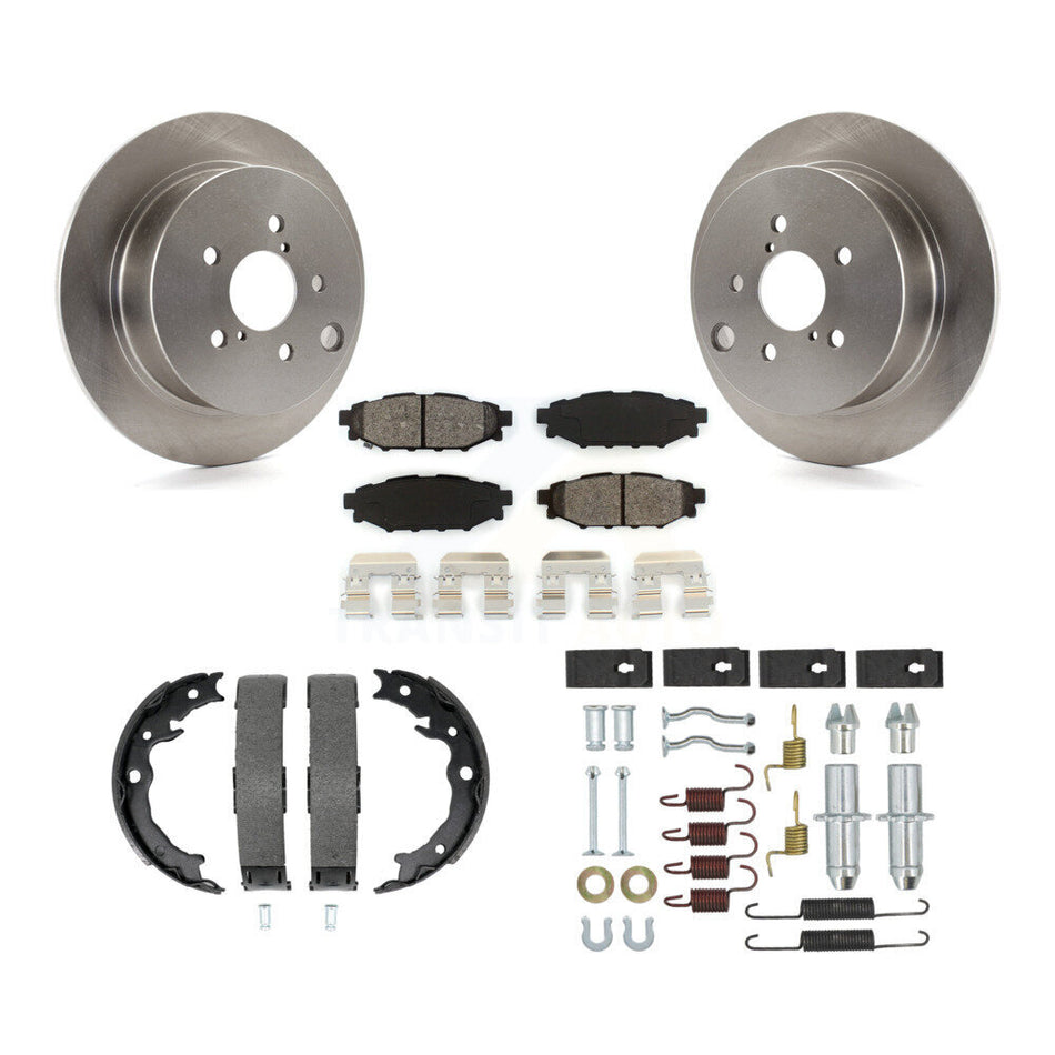 Rear Disc Rotors Semi-Metallic Pads Parking Shoes & Hardware Kit For Subaru Crosstrek XV K8S-104853