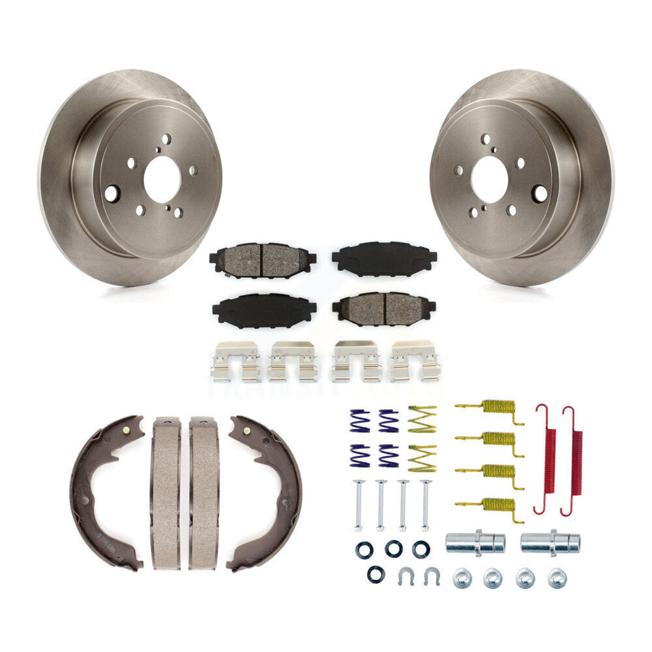 Rear Disc Rotors Semi-Metallic Pads Parking Shoes Hardware Kit For Subaru Outback Legacy K8S-104855