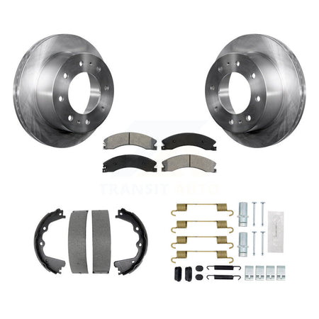 Rear Disc Rotors Semi-Metallic Pads Parking Shoes And Hardware Kit For GMC Sierra 2500 HD K8S-104873