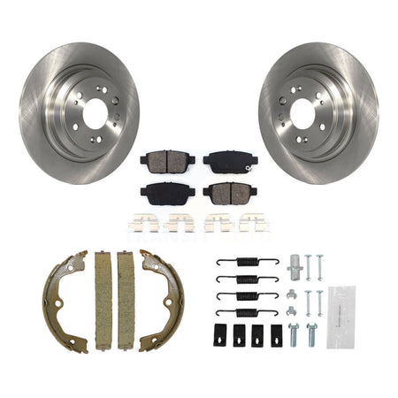 Rear Disc Rotors Semi-Metallic Pads Parking Shoes And Hardware Kit For 2009-2014 Acura TL K8S-104876